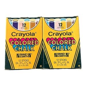 Vintage Crayola Colored Chalk Lot of 2 NOS Binney & Smith 12 Sticks #816 NEW